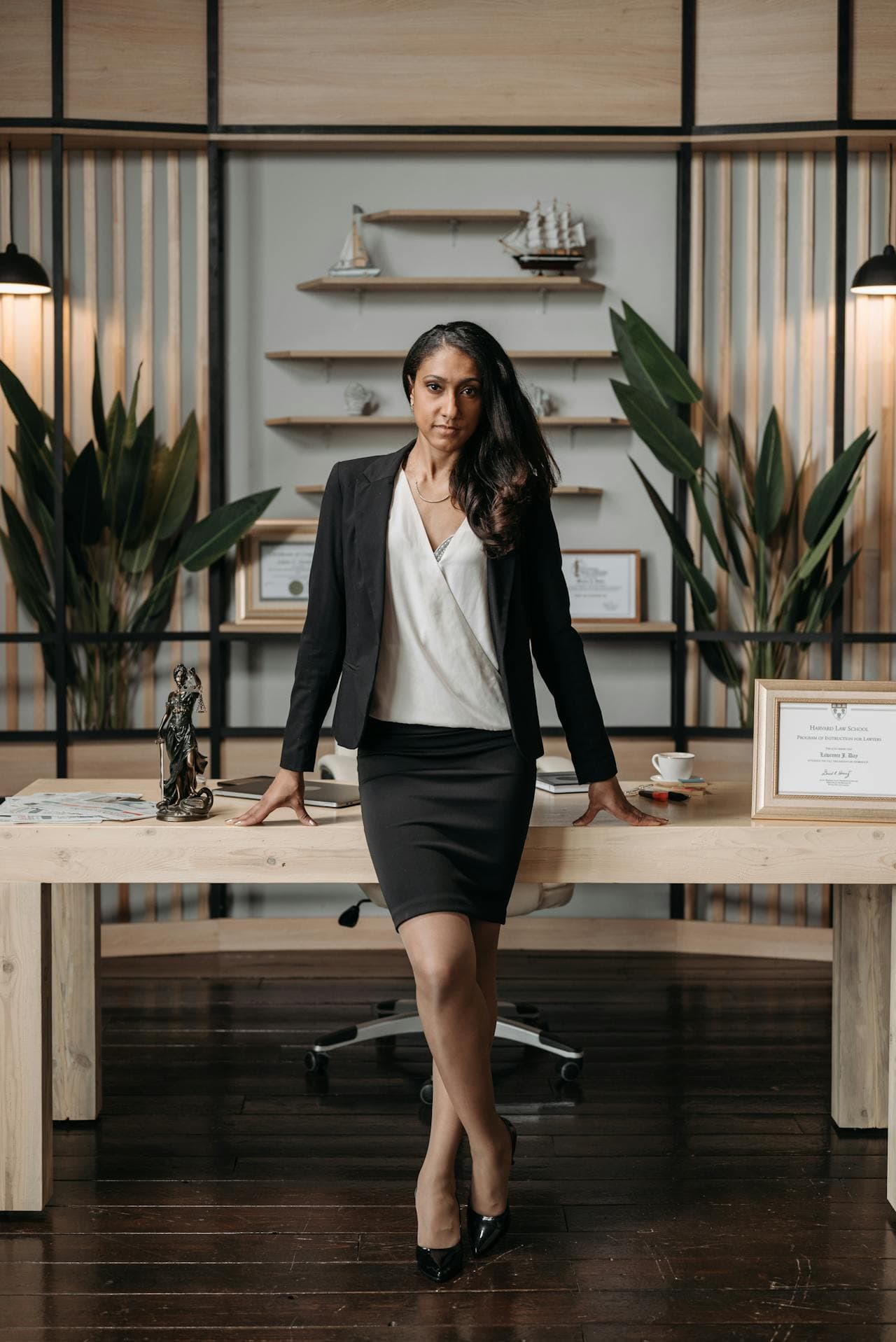 Legal professional reviewing documents